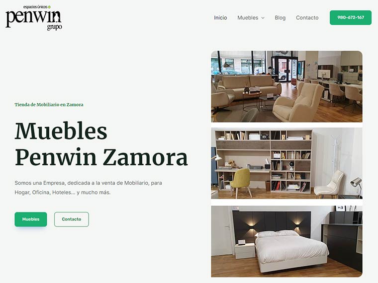 nuevo sitio web Muebles Penwin Zamora